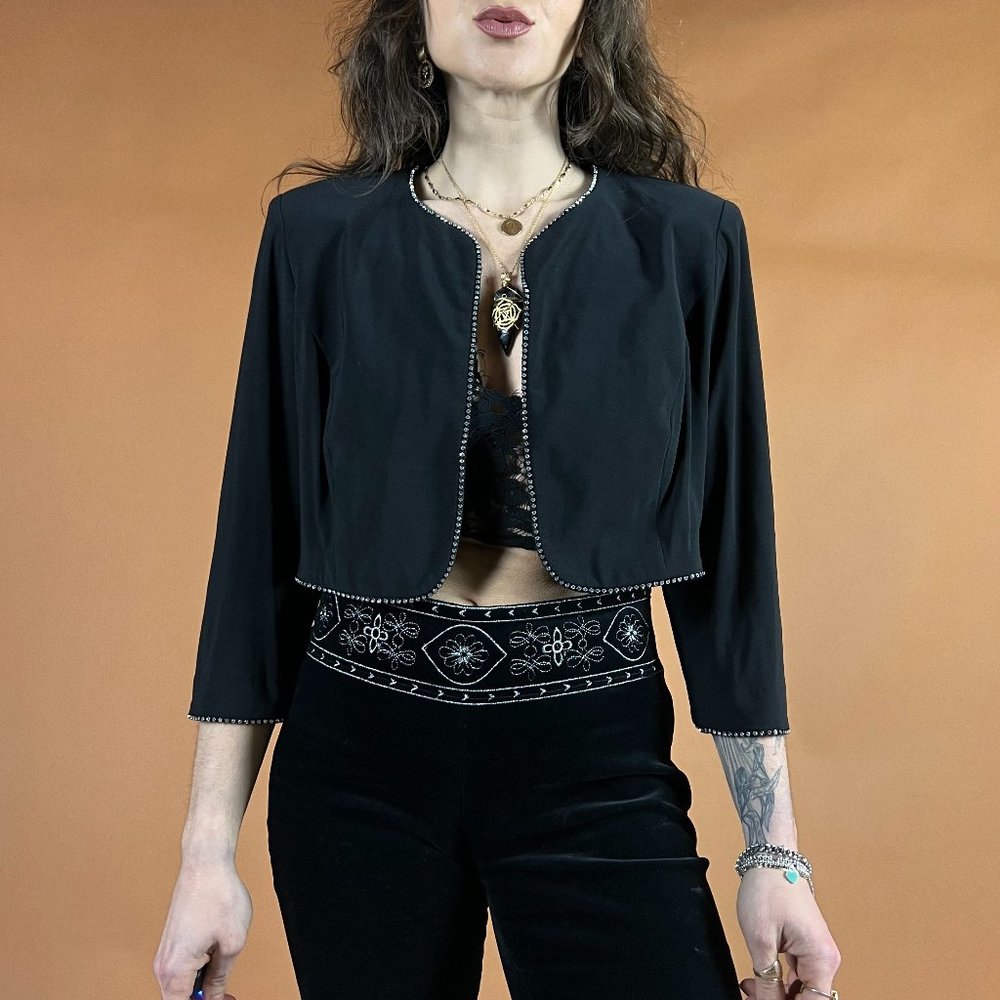 $10/$20/$30 SALE 🚨 BUNDLE 4 SAVINGS Rhinestone Black Stretch Bolero Shrug